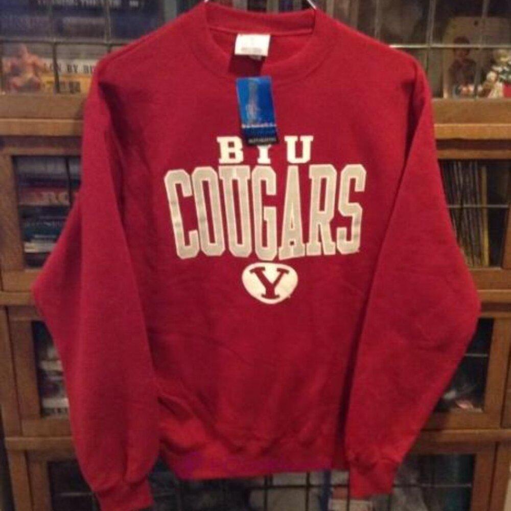 Brigham Young University Red Cool Sweatshirt Retro Goteam College Sports